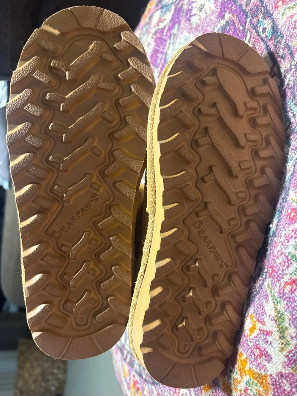 BEARPAW Girls Slip On Shearling-Lined Boot - Chestnut, Size 1